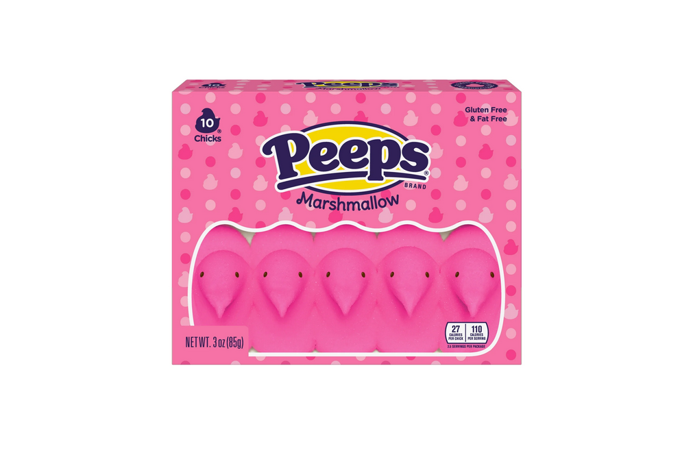 PEEPS, Pink Marshmallow Chicks Easter Candy, 10 Count