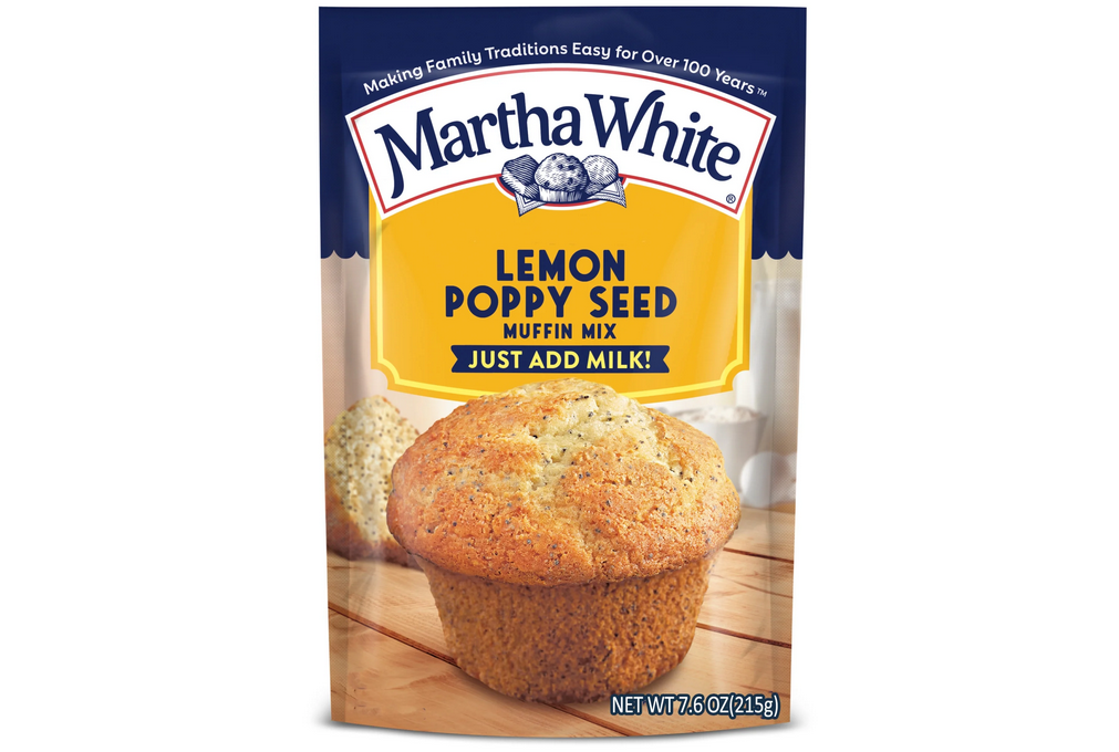 Martha White Lemon Poppy Seed Muffin Mix, 7.6 oz Bag