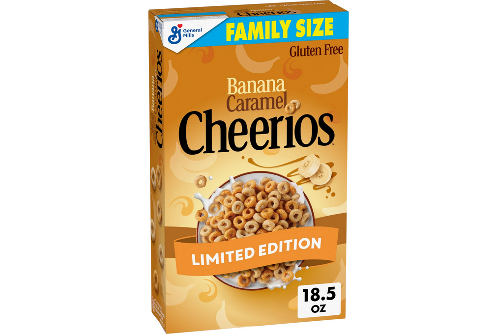 Banana Caramel Cheerios Gluten Free, Limited Edition, Family Size, 18.5 oz