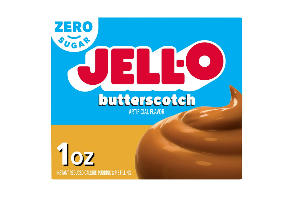 Jell-O Butterscotch Artificially Flavored Zero Sugar Instant Reduced Calorie Pudding &amp; Pie Filling Mix, 1 oz Box