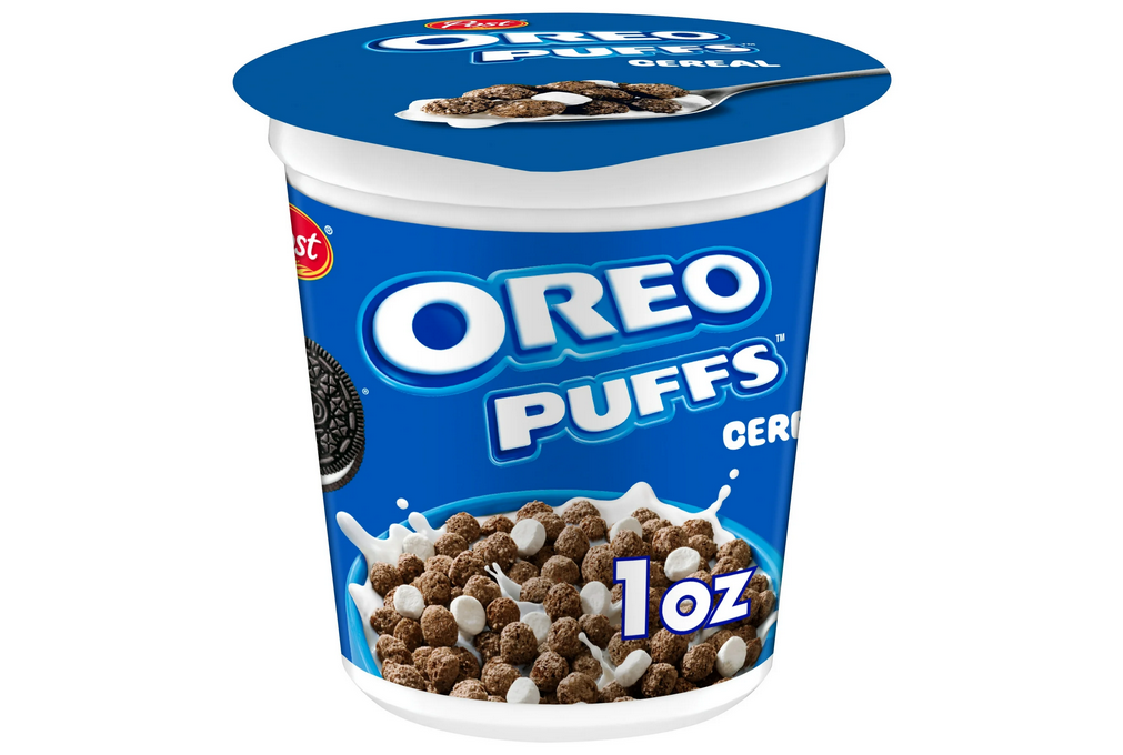 Post Oreo Puff Cereal Cup, Crunchy Chocolatey Breakfast, Crunchy Single Serve On-the-Go Sack, 1 oz cup