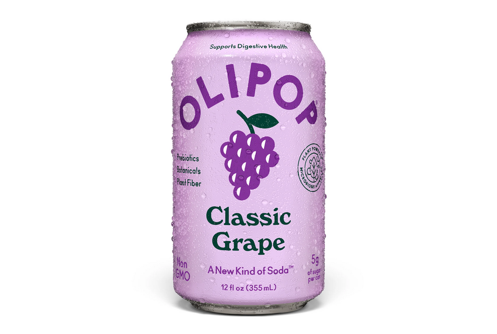 Olipop Prebiotic Soda Pop, Classic Grape, High Fiber, 12 fl oz