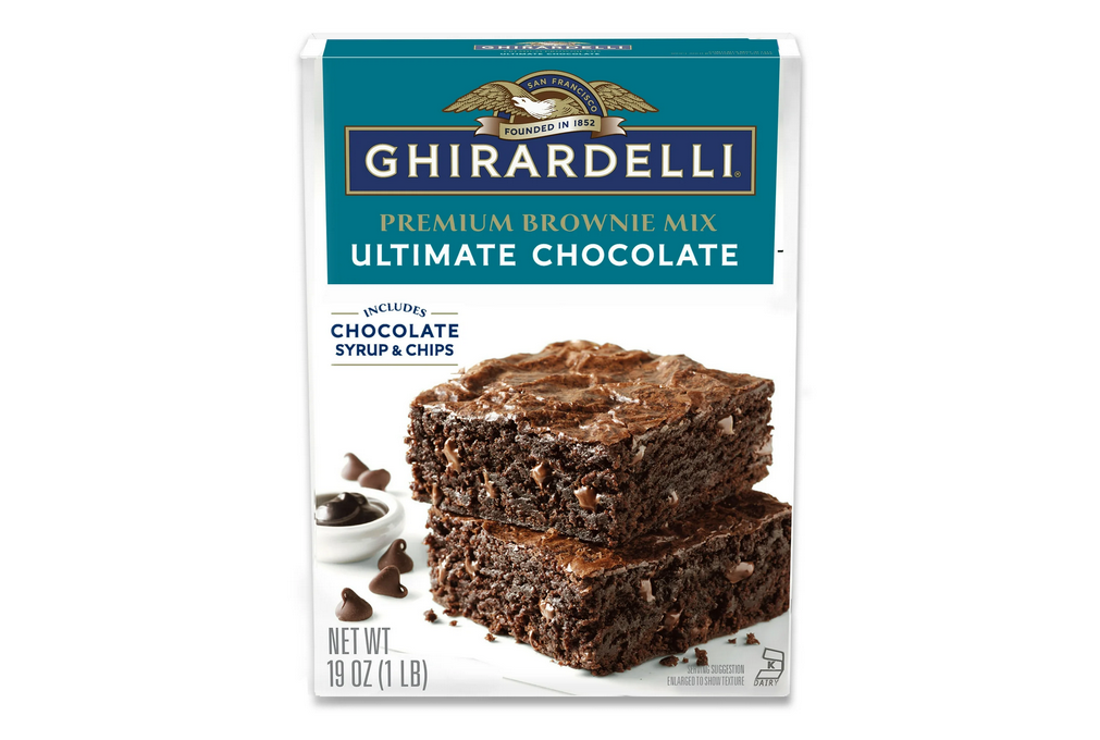 GHIRARDELLI Ultimate Chocolate Premium Brownie Mix, a Premium Baking Mix, Includes Chocolate Syrup and Chips, 19 oz Box