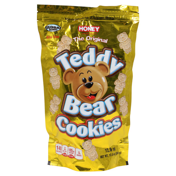 Global Brands Honey-Flavored Teddy Bear Cookies, 12 oz. Bags