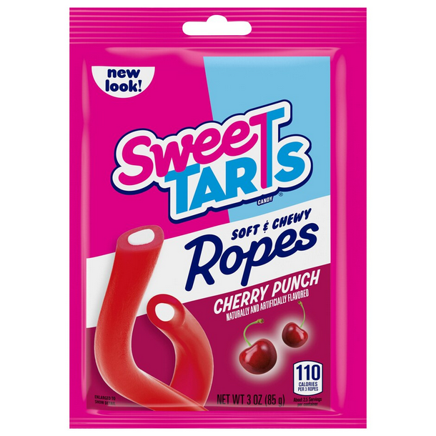 SweeTarts Soft &amp; Chewy Cherry Punch Ropes, 3 oz. Packs
