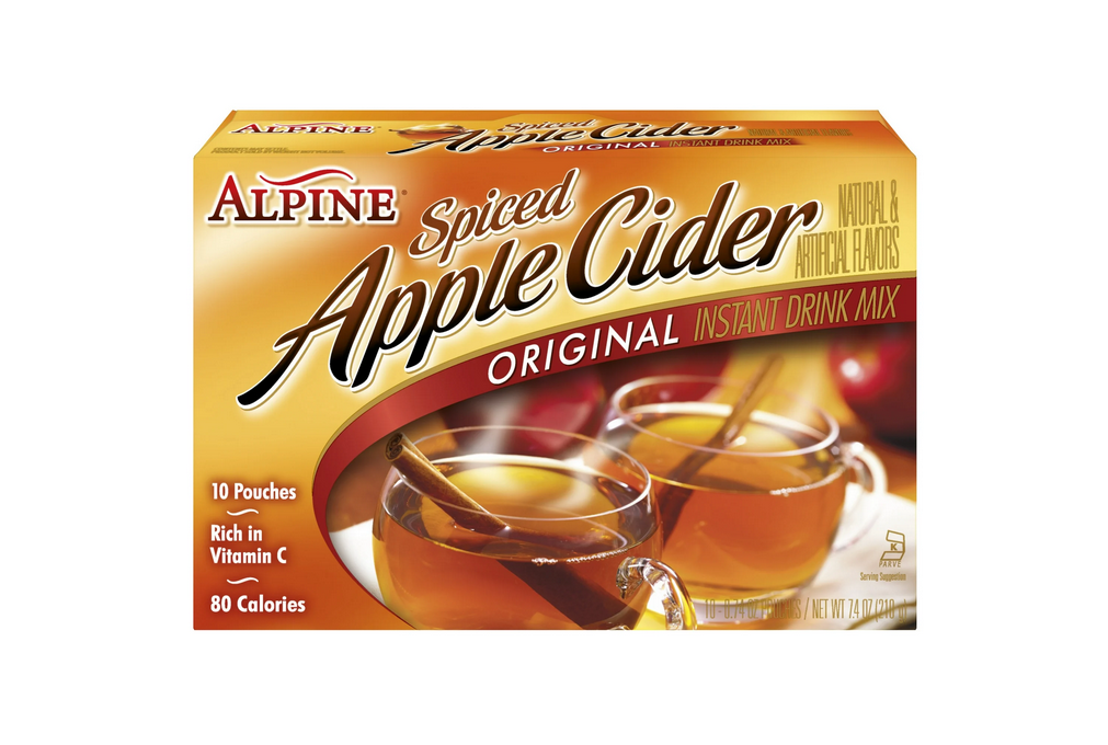 Alpine Spiced Cider Original Powdered Drink Mix, Apple Flavor, 10 Pouches
