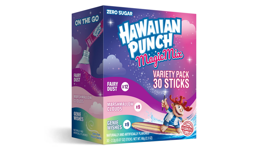 Hawaiian Punch Magic Powder Drink Mix Variety Pack, Fairy Dust, Marshmallow Clouds &amp; Genie Wishes, 30 Sticks