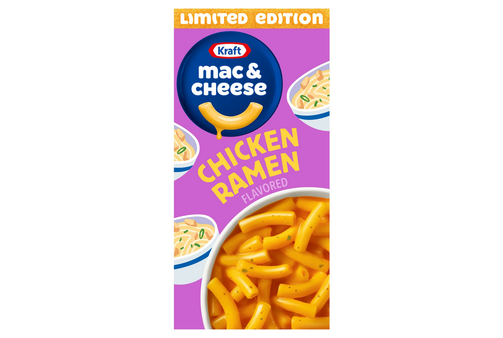 Kraft Mac and Cheese, 1 Box, for Easy Snack or Dinner Sides, Limited Edition Chicken Ramen Flavor, No Artificial Flavors, Preservatives or Dyes, 7.25 oz
