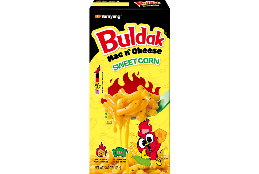 Buldak Mac &amp; Cheese Sweet Corn Flavor Box with Spicy Sauce