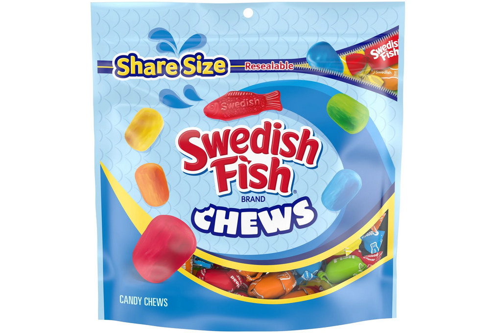 SWEDISH FISH Chews Soft &amp; Chewy Candy, Share Size, 8.12 oz