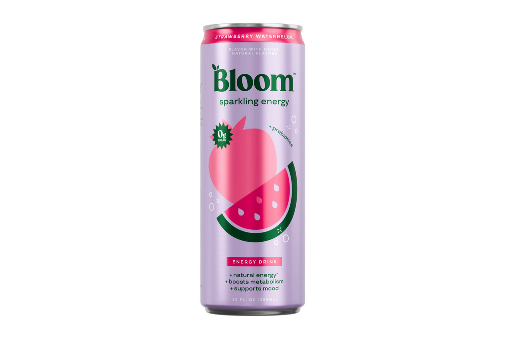 Bloom Nutrition Sparkling Energy Drink, Strawberry Watermelon, 12 fl oz Single Can