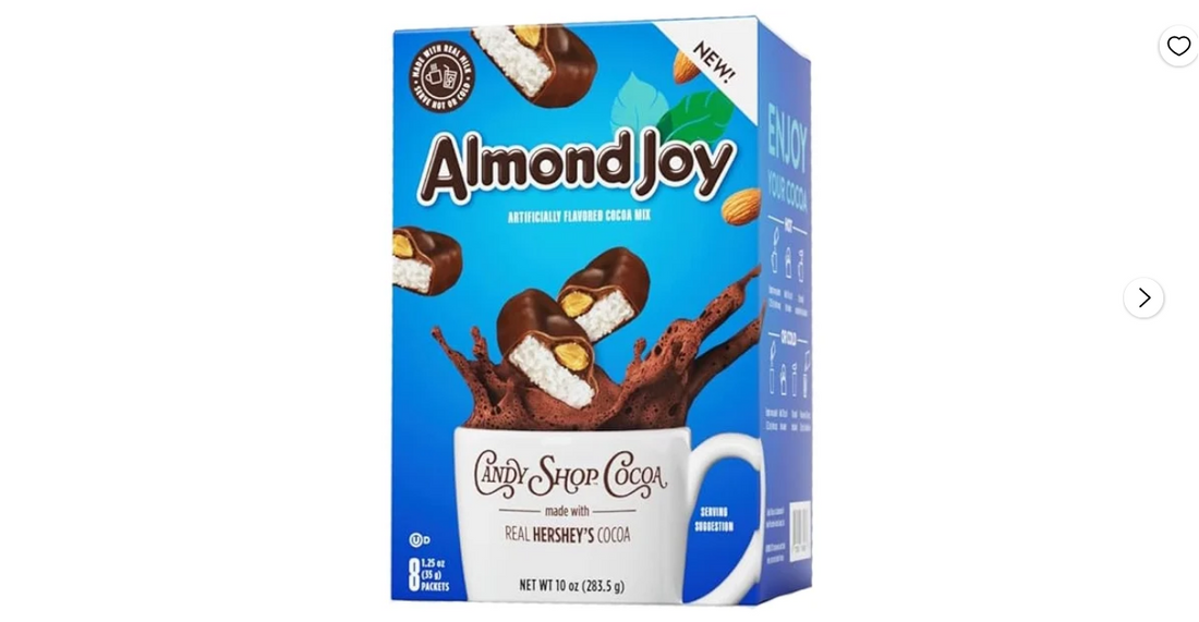 Candy Shop Cocoa Almond Joy Cocoa Mix, Hot Chocolate, Make Hot or Iced Cocoa, Made with Real Milk, Gluten Free, 1.25 oz packet (pack of 8)