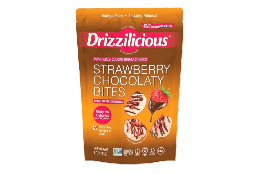 Drizzilicious Strawberry Chocolaty Bites, Mini Rice Cakes 4 oz