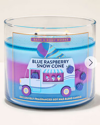 Blue Raspberry Snow Cone 3-Wick Candle