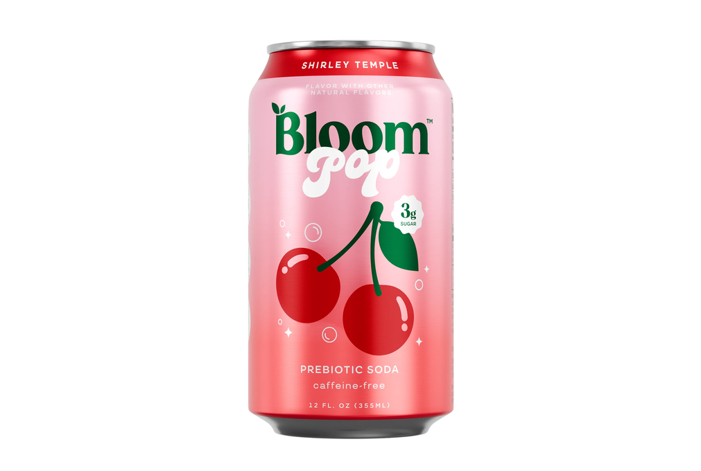 Bloom Nutrition Pop Prebiotic Soda, Shirley Temple, 12 fl oz Can