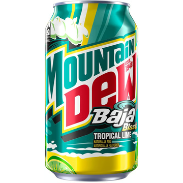 Mountain Dew Baja Blast Tropical Lime Soda, 12 fl oz