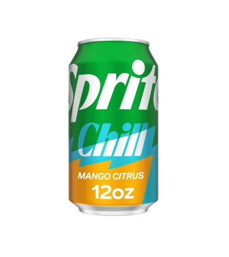 Sprite Zero Sugar Chill Mango Citrus Soda Pop Cans, 12 fl oz Can