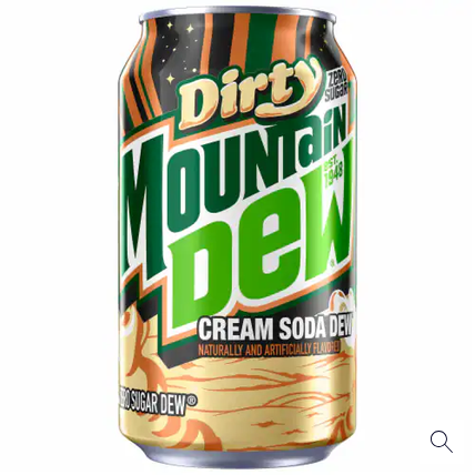 Mountain Dew Dirty Dew Cream Soda, Zero Sugar, 12 fl oz can
