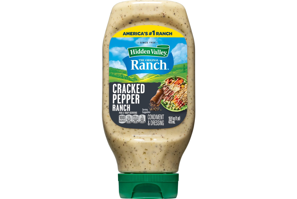 Hidden Valley Cracked Pepper Ranch Dip Sauce Condiment &amp; Dressing, 16 fl oz Squeeze Bottle
