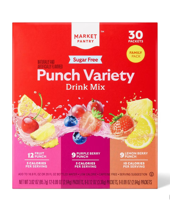 Punch Variety Sugar-Free Drink Mix - 30ct - Market Pantry