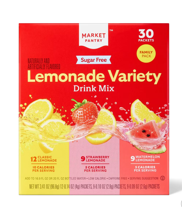Lemonade Variety Sugar-Free Drink Mix - 30ct - Market Pantry