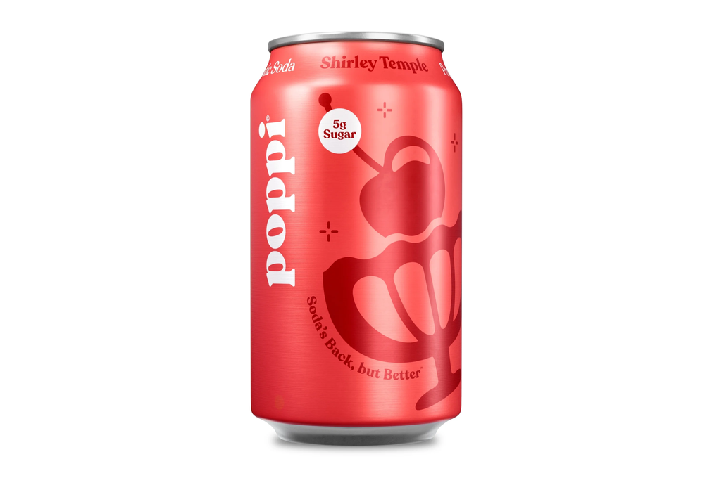 poppi Shirley Temple Prebiotic Soda, 12 fl oz, 1 Pack Can