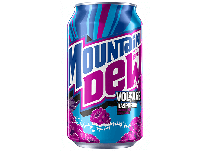 Mountain Dew Code Voltage Raspberry Flavored Soda Pop, 12 fl oz