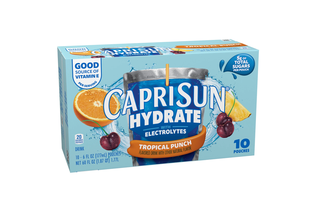 Capri Sun Hydrate Tropical Punch Juice Boxes - 10pk/6 fl oz Pouches