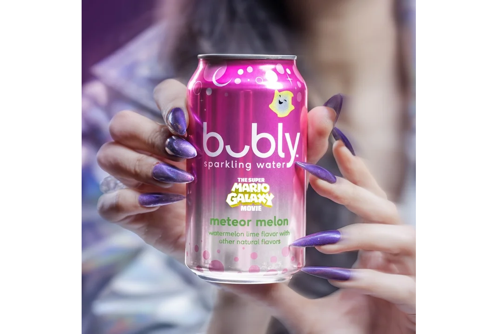 bubly Sparkling Water, The Super Mario Galaxy Movie Meteor Melon 12fl oz Can