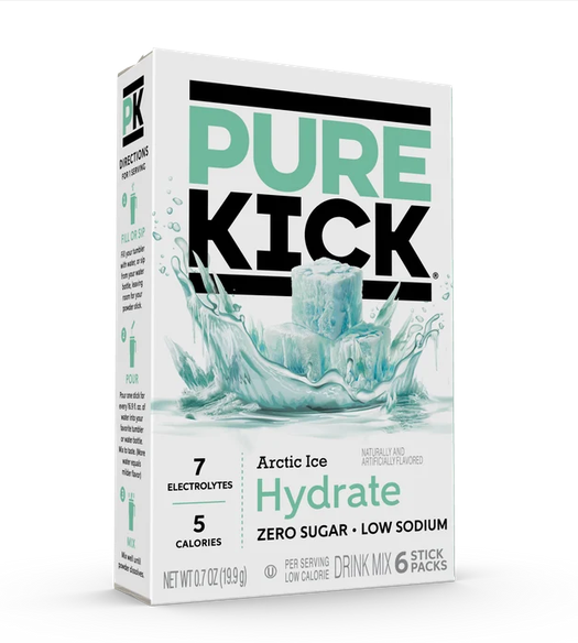 Pure Kick Hydrate - Arctic Ice Zero Sugar Drink Mix 6ct
