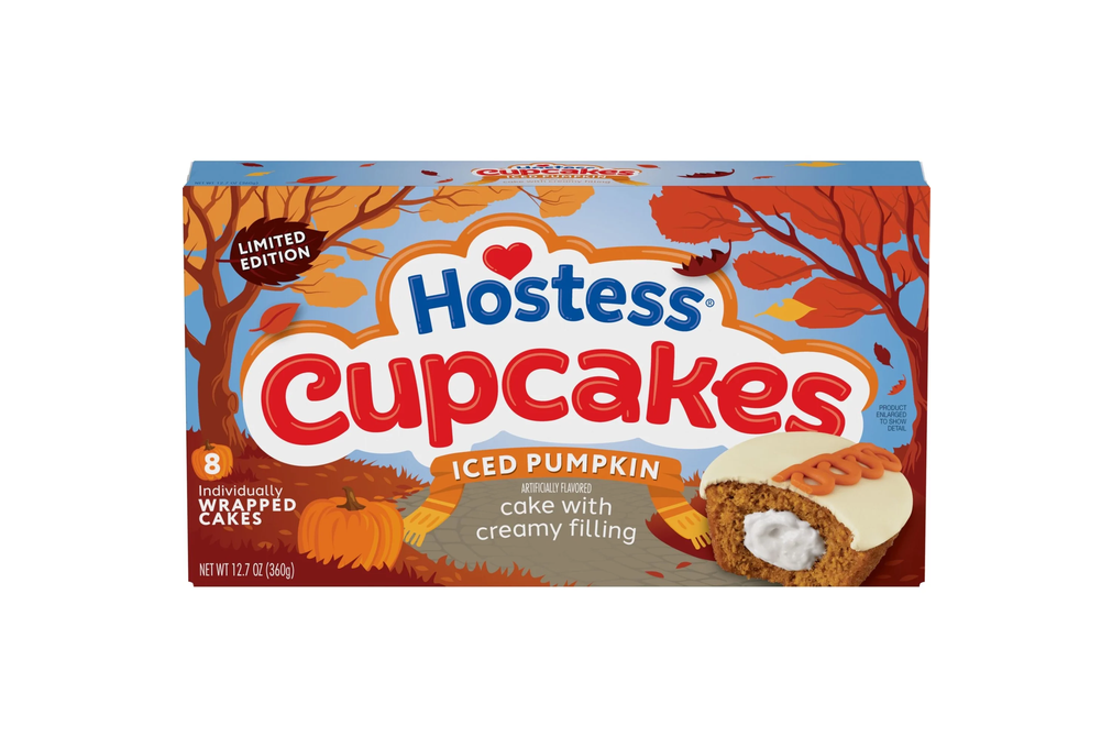 Hostess Cupcakes, Iced Pumpkin Artificially Flavored Snack Cakes, 12.7 oz Box (8 Snacks)