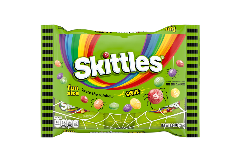 Skittles Sours Fun Size Chewy Halloween Candy - 8.04 oz Bag