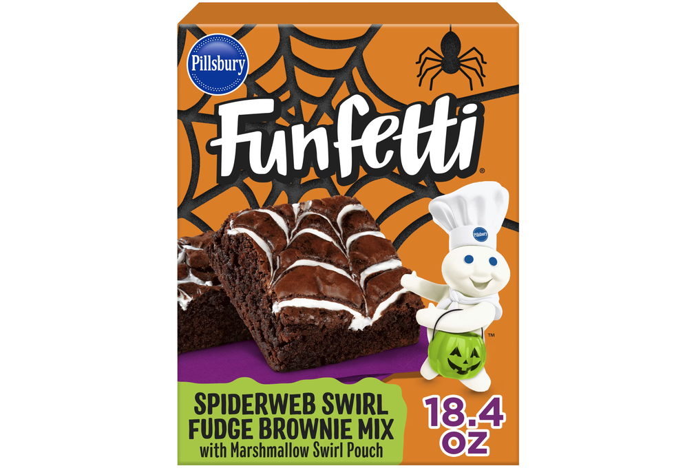 Pillsbury Funfetti Spiderweb Swirl Fudge Brownie Mix, 18.4 oz Box