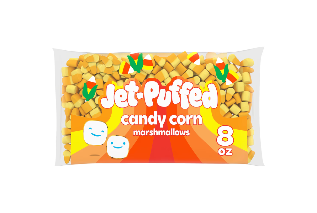 Jet-Puffed Candy Corn Shaped Halloween Fall Marshmallows, 8 oz Bag