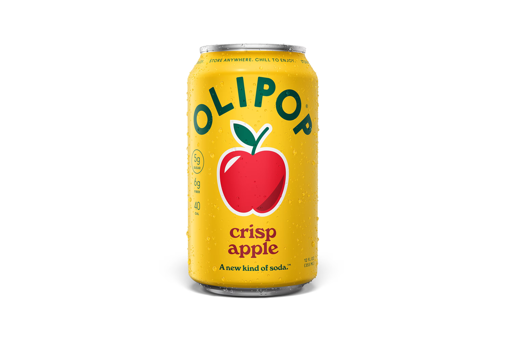 OLIPOP 6g Fiber Prebiotic Soda, Crisp Apple, 12 fl oz, Single