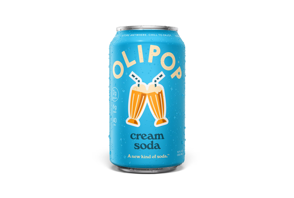 OLIPOP 6g Fiber Prebiotic Soda, Cream Soda, 12 fl oz, Single