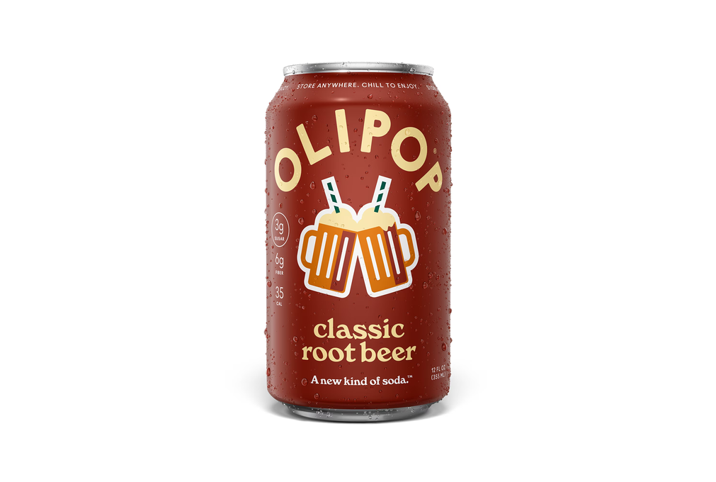 OLIPOP 6g Fiber Prebiotic Soda, Classic Root Beer, 12 fl oz, Single
