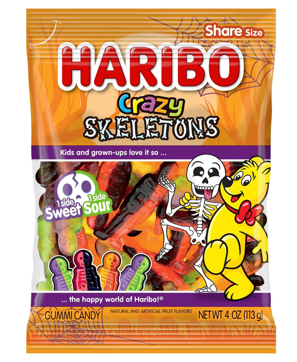 HARIBO Halloween Crazy Skeletons Gummy Candy - 4oz