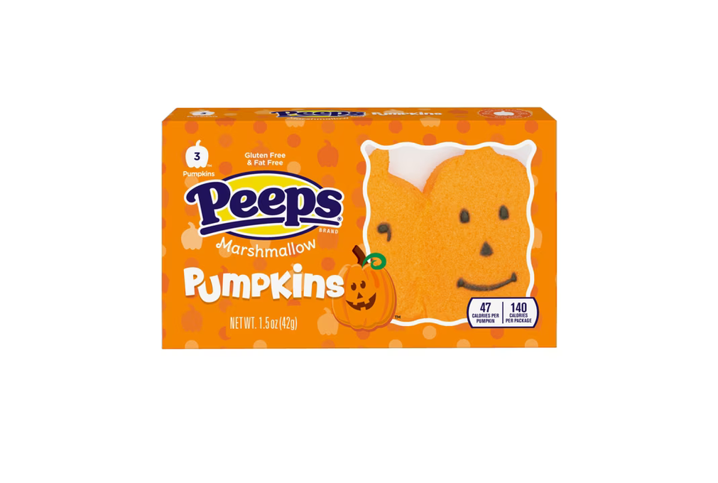 PEEPS Marshmallow Pumpkins Halloween Candy, 3 Count, 1.5 Ounce, Gluten-Free