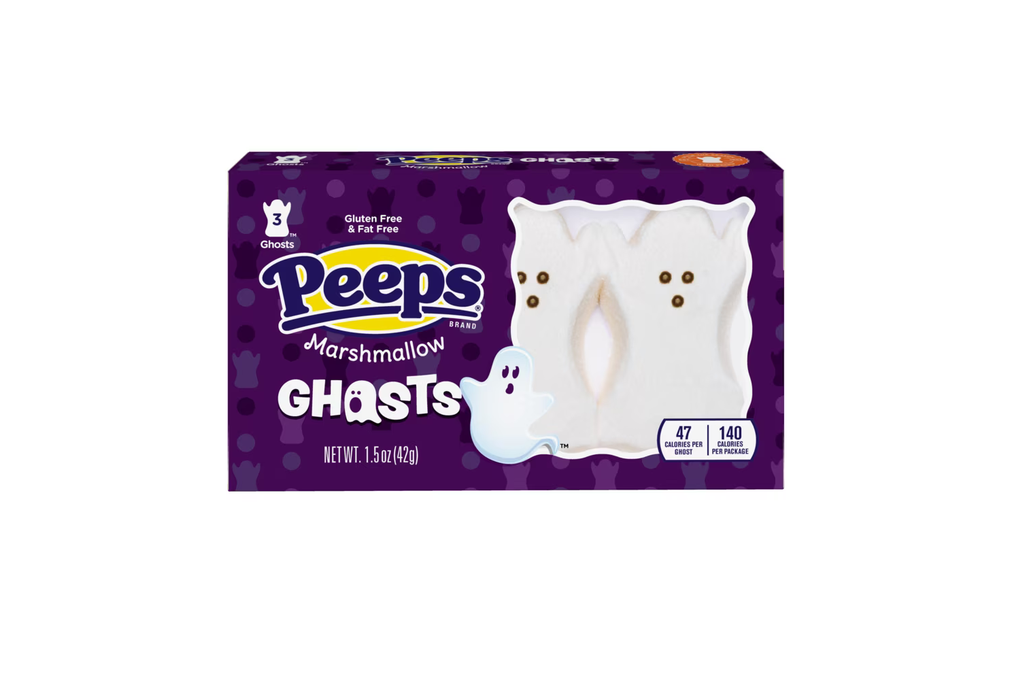 PEEPS Marshmallow Ghosts Halloween Candy, 3 Count, Gluten-Free and Allergen-Free