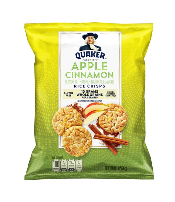 Quaker Popped Rice Crisps - Apple Cinnamon 0.91oz/26g