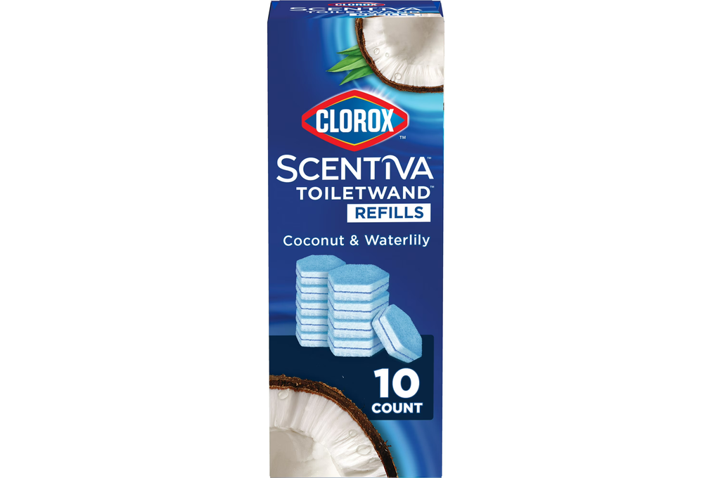 Clorox Scentiva ToiletWand Refills, Coconut and Waterlily, 10 Count