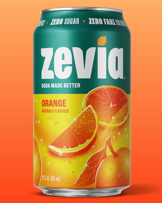 Zevia Zero Sugar, 0 Calorie Orange Soda Pop, 12 fl oz