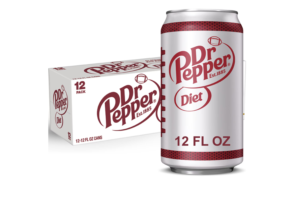 Diet Dr Pepper Soda Pop, 12 fl oz, 12 Pack Cans