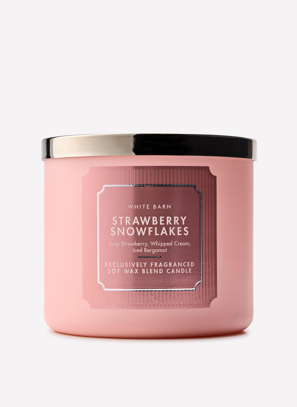 White Barn Strawberry Snowflakes 3-Wick Candle