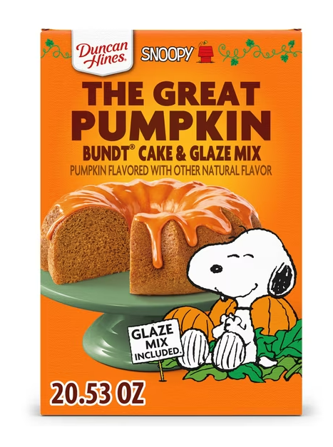 **Damaged Packaging** Duncan Hines Snoopy The Great Pumpkin Bundt Cake &amp; Glaze Mix, 20.53 oz.