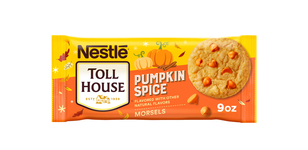 Nestle Toll House Pumpkin Spice Regular Baking Chips, Morsels for Halloween Baking, 9 oz Bag