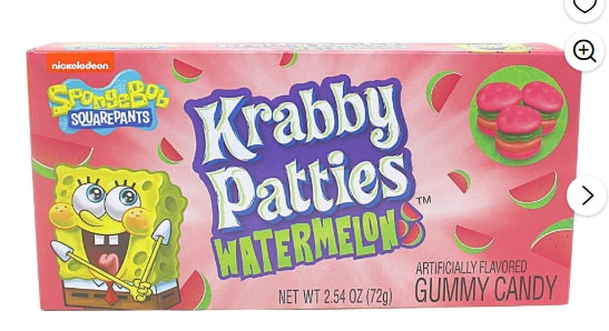 SpongeBob Krabby Patties Watermelon Gummy Candy Theatre Box