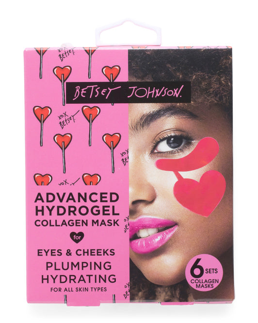 BETSEY JOHNSON 1.6oz Advanced Hydrogel Collagen Eye And Cheek Masks